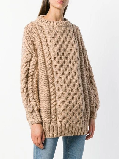 Shop I Love Mr Mittens Cable-knit Sweater - Brown