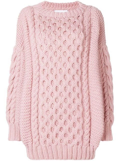 Shop I Love Mr Mittens Cable-knit Sweater - Pink