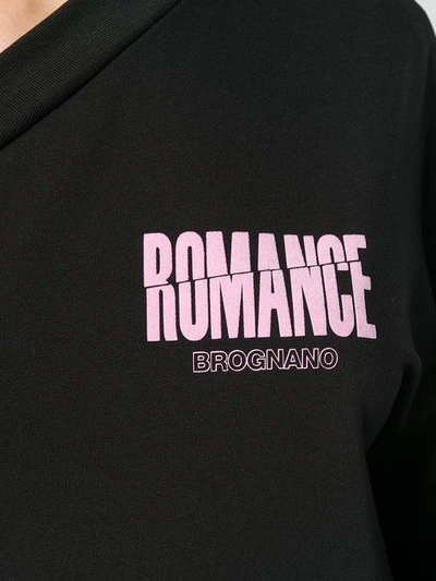 Shop Brognano Bow Asymmetric Sleeves Sweatshirt In Black