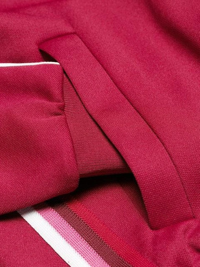 Shop Moncler Side Stripe Bomber Jacket In Red