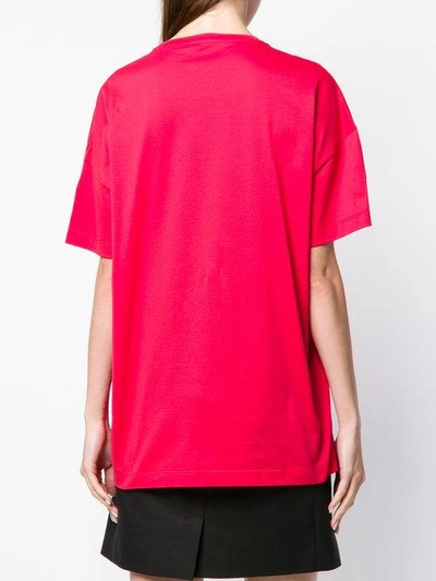 Shop Versace Geometric Rectangle Logo Printed T-shirt - Red