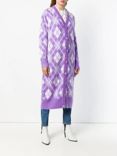 Shop Miu Miu Knitted Cardigan In Purple
