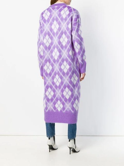 Shop Miu Miu Knitted Cardigan In Purple