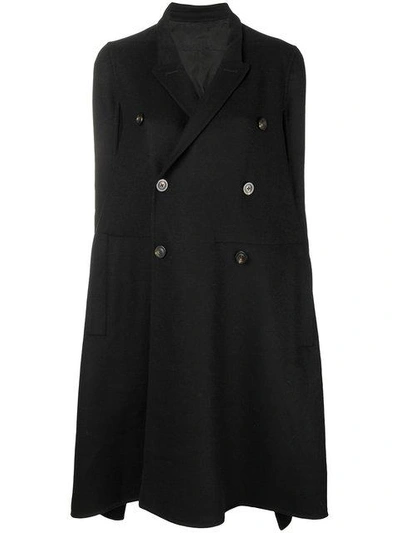 Shop Rick Owens Flared Double-breasted Coat In Black