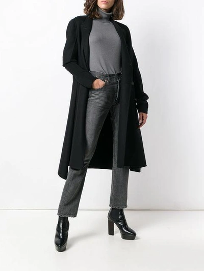 Shop Rick Owens Flared Double-breasted Coat In Black