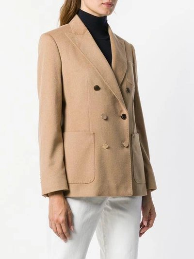 Shop Max Mara Double-breasted Blazer - Brown