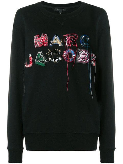 Shop Marc Jacobs Logo Embroidered Sweatshirt - Black