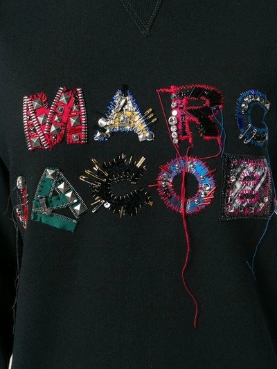 Shop Marc Jacobs Logo Embroidered Sweatshirt - Black