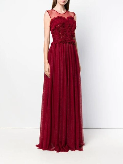 Shop P.a.r.o.s.h Sleeveless Flared Maxi Dress In Red