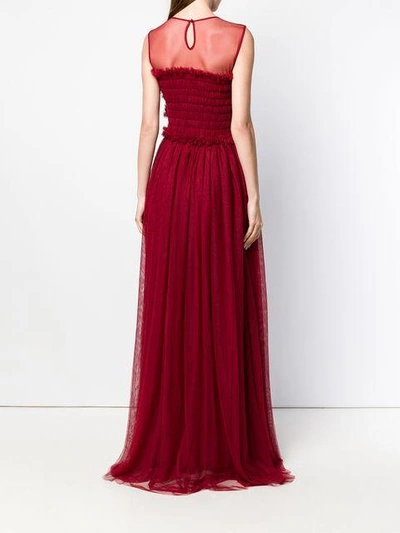 Shop P.a.r.o.s.h Sleeveless Flared Maxi Dress In Red
