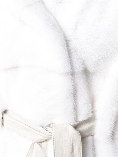 Shop Liska Mink Fur Coat - White