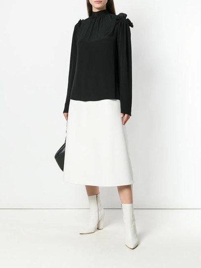 Shop Msgm High Neck Blouse - Black