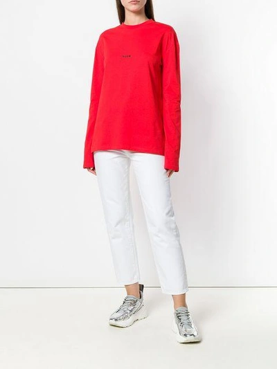 Shop Msgm Logo Sweatshirt - Red