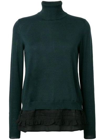 Shop P.a.r.o.s.h . Roll-neck Fitted Sweater - Green