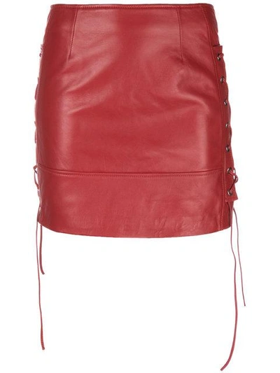 Shop Manokhi Biker Skirt In Red