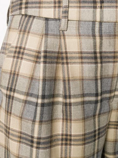 Shop Alberta Ferretti High Waisted Checked Shorts - Neutrals