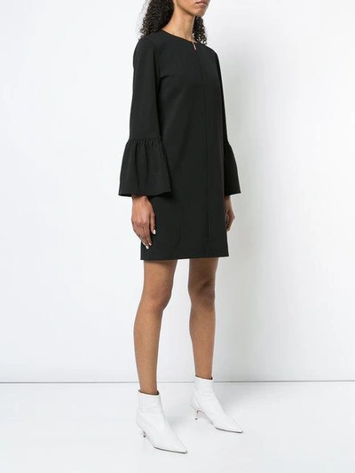 Shop Tibi Ruffle Sleeve Shift Dress - Black