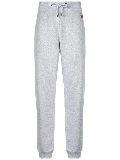 Shop Kenzo Drawstring Fitted Track Trousers In Grey