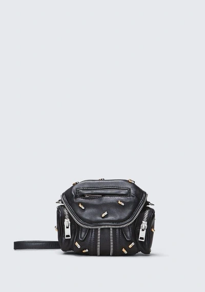 Shop Alexander Wang Pill Studded Micro Marti Crossbody In Black