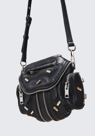 Shop Alexander Wang Pill Studded Micro Marti Crossbody In Black