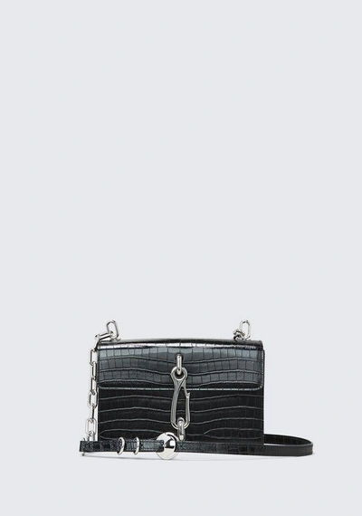 Shop Alexander Wang Embossed Hook Medium Crossbody In Black