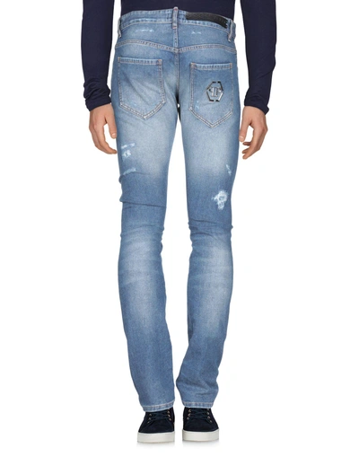 Shop Philipp Plein Man Jeans Blue Size 31 Cotton, Elastomultiester, Elastane