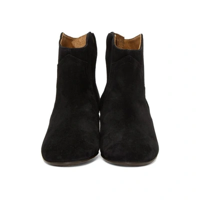 Shop Isabel Marant Black Suede Dicker Boots