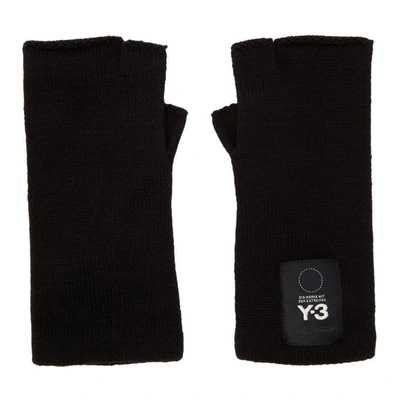 Shop Y-3 Black Logo Gloves