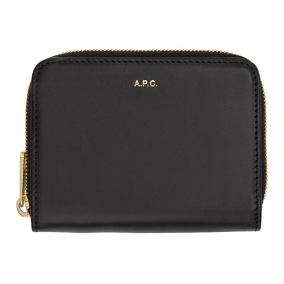 Shop Apc A.p.c. Black Emmanuelle Compact Wallet In Lzz Noir