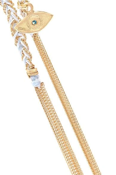 Shop Carolina Bucci Protection Lucky 18-karat Gold, Diamond And Silk Bracelet