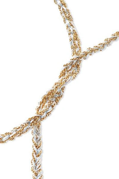 Shop Carolina Bucci Protection Lucky 18-karat Gold, Diamond And Silk Bracelet