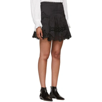 Shop Isabel Marant Black Ramie Marion Miniskirt In 01bk Black