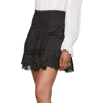 Shop Isabel Marant Black Ramie Marion Miniskirt In 01bk Black