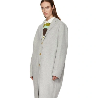 Shop Acne Studios Grey Avalon Coat In Grey Melang