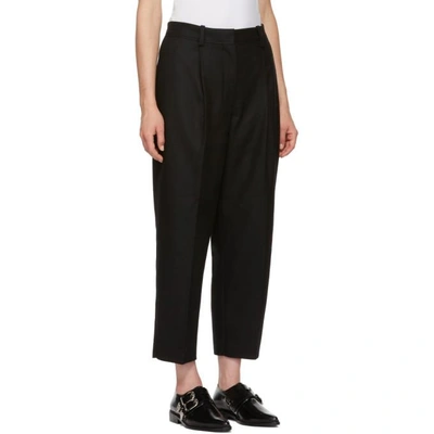 Shop Acne Studios Black Wool Pleated Trousers