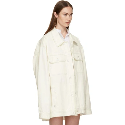Shop Maison Margiela White Denim Jacket In 099 Off Wht