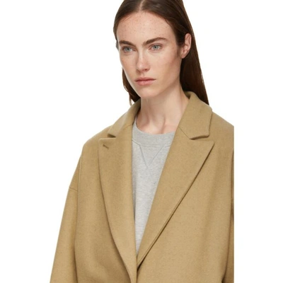 Shop Mm6 Maison Margiela Beige Wool Coat In 124 Beige