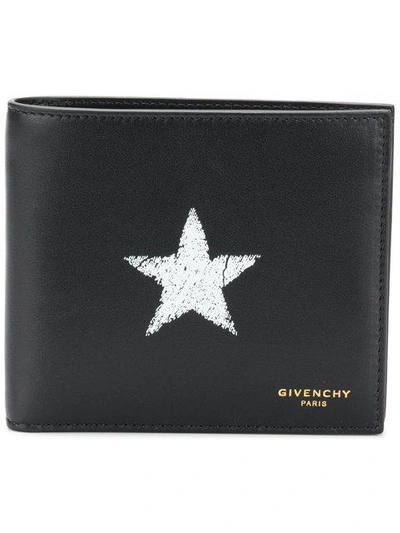 Shop Givenchy Star Logo Bi-fold Wallet In Black