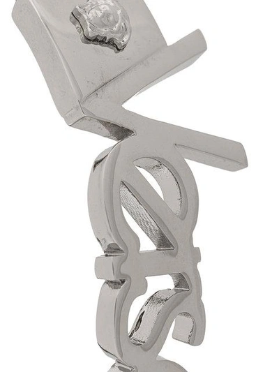Shop Versace Logo Medusa Detail Cuff - Metallic