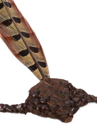 brown Aaktun pheasant feather headpiece