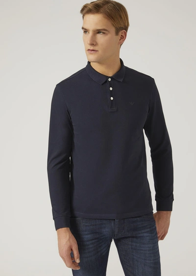 Shop Emporio Armani Polo Shirts - Item 48205469 In Navy Blue
