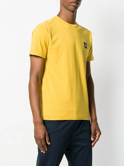 Shop Stone Island Logo T-shirt - Yellow