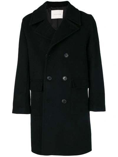 Shop Mackintosh Double Breasted Coat In Black