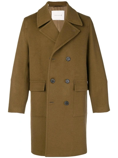 Shop Mackintosh Double Breasted Coat In Brown