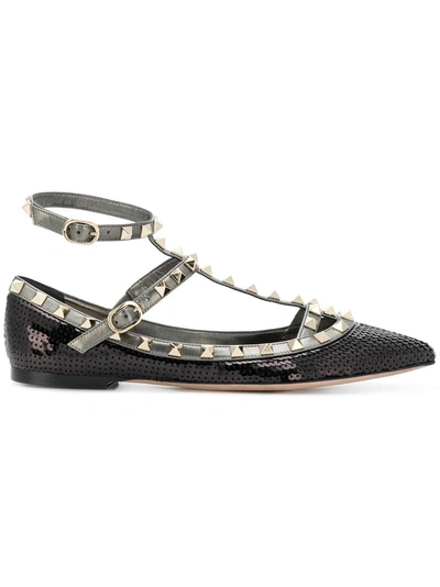 Shop Valentino Garavani Rockstud Ballerinas In Black