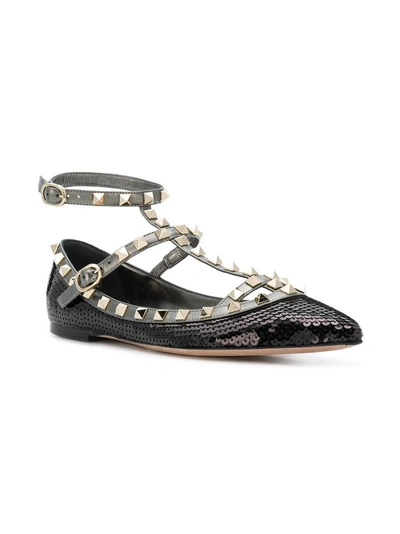 Shop Valentino Garavani Rockstud Ballerinas In Black