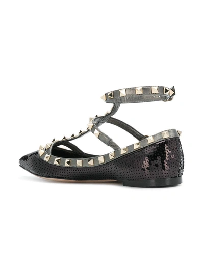 Shop Valentino Garavani Rockstud Ballerinas In Black