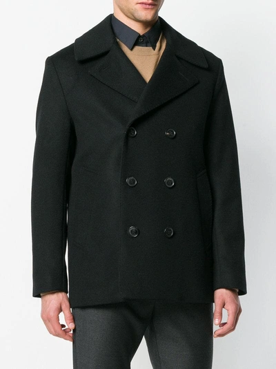 Shop Mackintosh Short Double Breasted Coat - Black