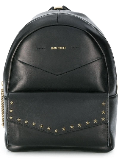 Shop Jimmy Choo Cassier Leather Backpack - Black