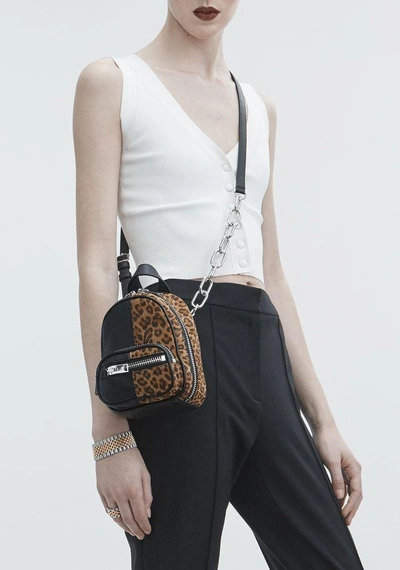 Shop Alexander Wang Attica Mini Backpack Crossbody In Leopard